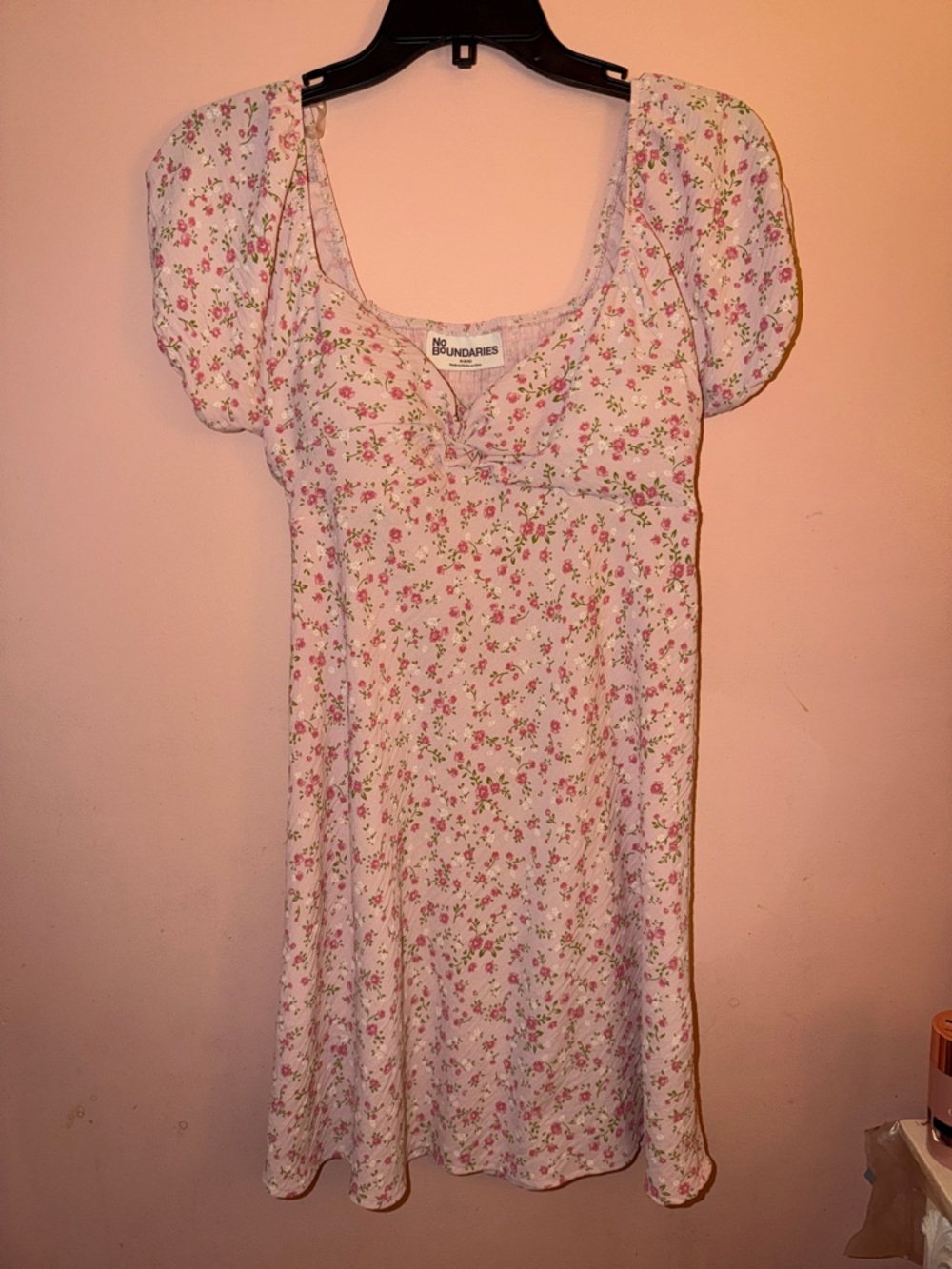No Boundaries Pink Floral Dress